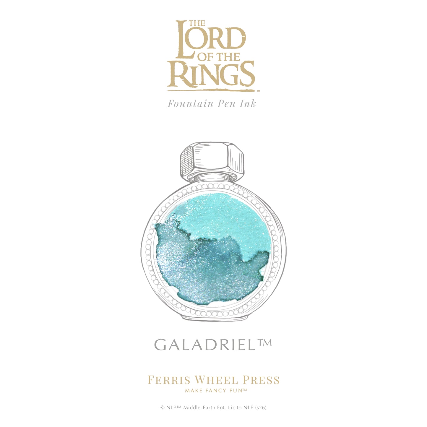 【8月26日より順次出荷】【限定品】FERRIS WHEEL PRESS(フェリスホイールプレス) Warner Bros. The Lord of the Rings インク 38ml ガラドリエル【ラメ入り】
