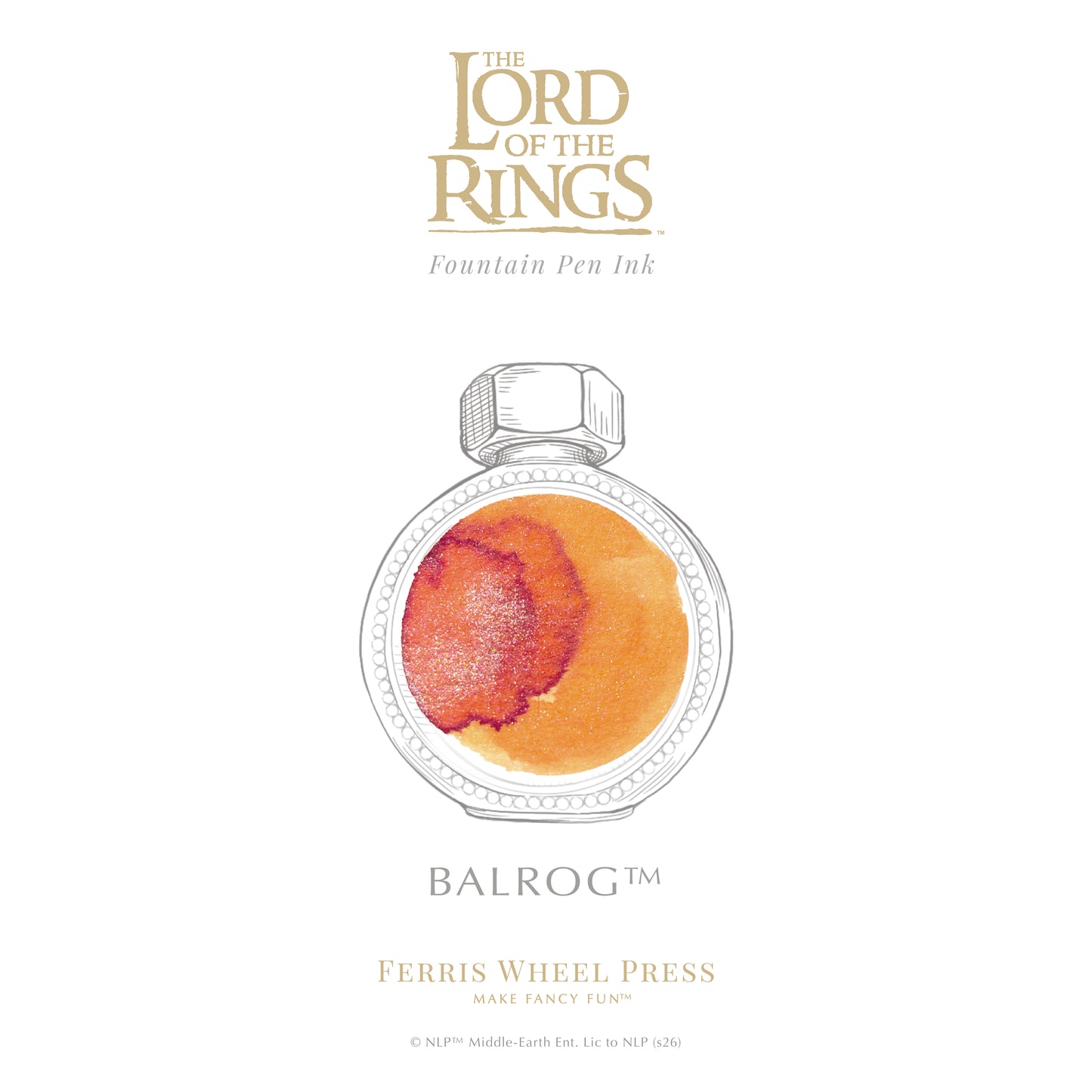 【8月26日より順次出荷】FERRIS WHEEL PRESS(フェリスホイールプレス) Warner Bros. The Lord of the Rings インク 38ml バルログ【ラメ入り】