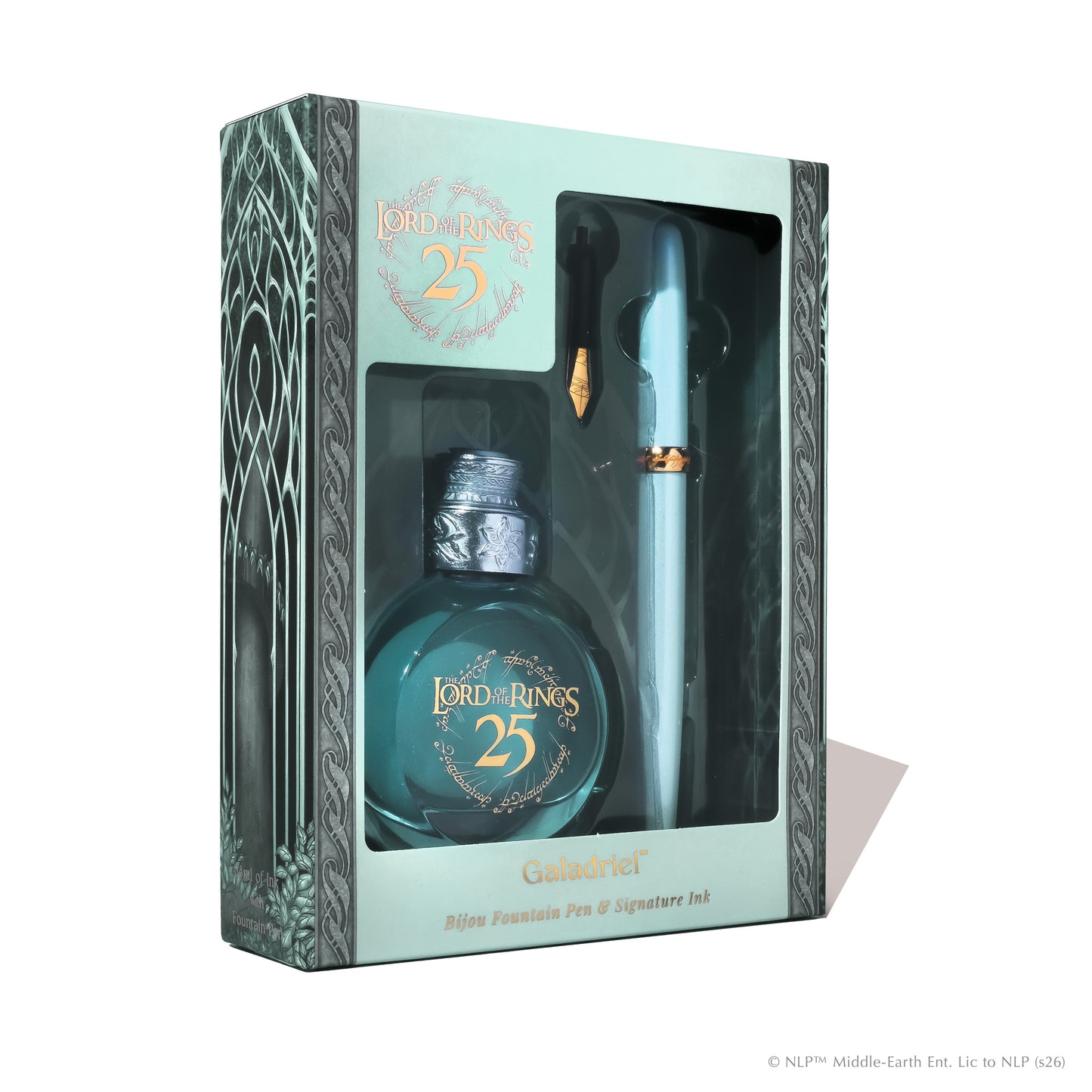 【8月26日より順次出荷】【限定品】FERRIS WHEEL PRESS(フェリスホイールプレス) Warner Bros. The Lord of the Rings 万年筆 ビジュー 細字 & インク 38ml ガラドリエル【ラメ入り】