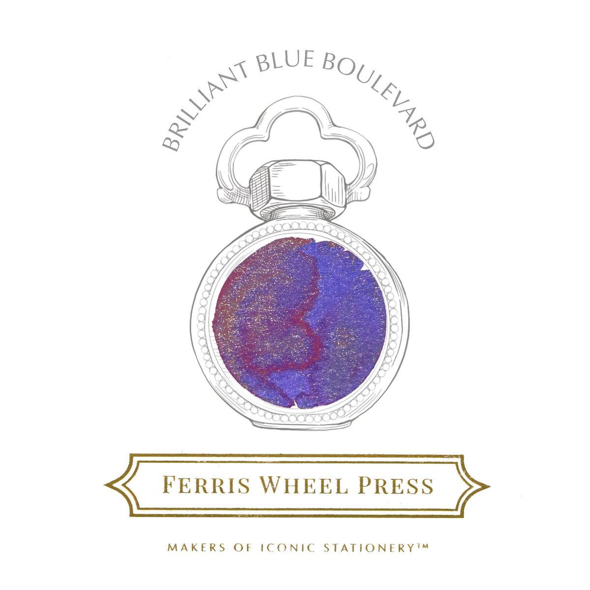 【11月3日より順次出荷】FERRIS WHEEL PRESS(フェリスホイールプレス) インク 38ml Festival of Lights ブリリアント ブルー ブールバード【ラメ入り】