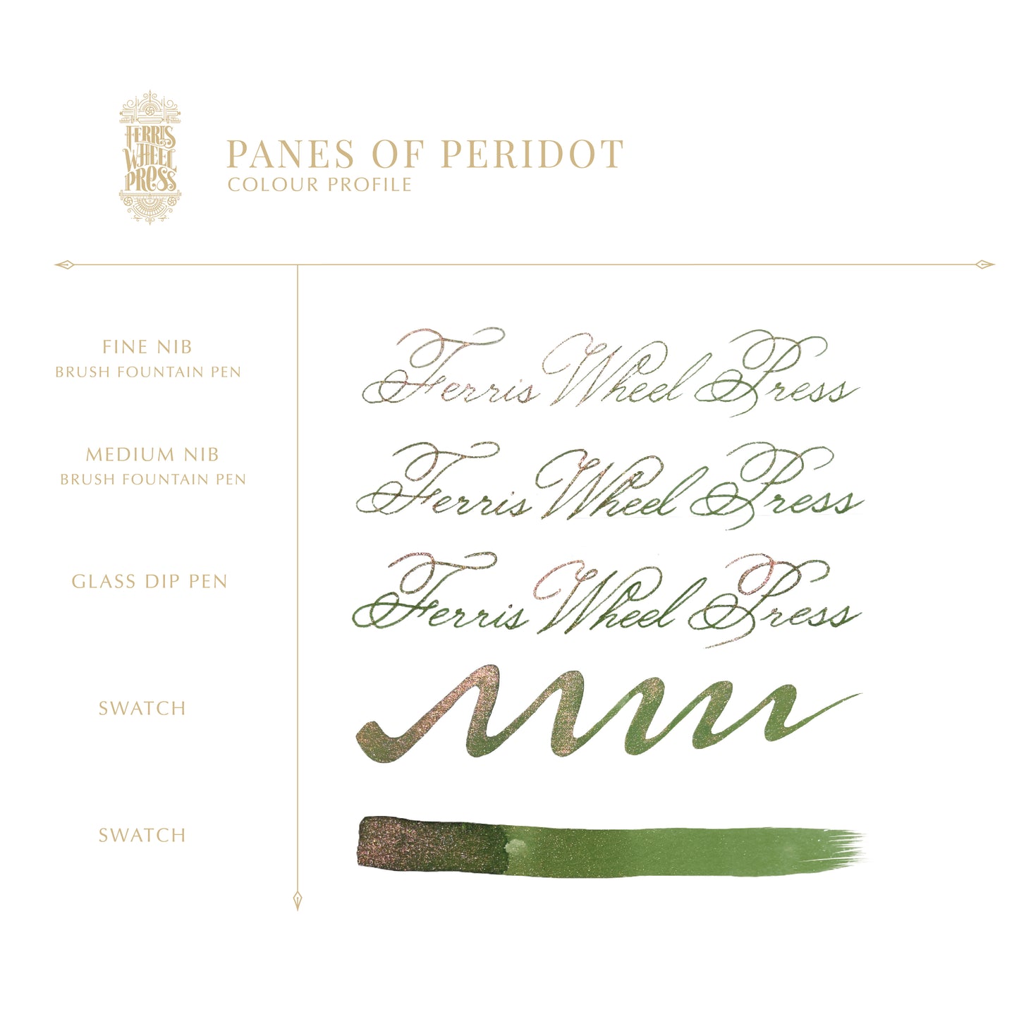 【8月初旬入荷予定】FERRIS WHEEL PRESS(フェリスホイールプレス) インク 20ml FERRITALES ペインズ オブ ペリドット【ラメ入り】