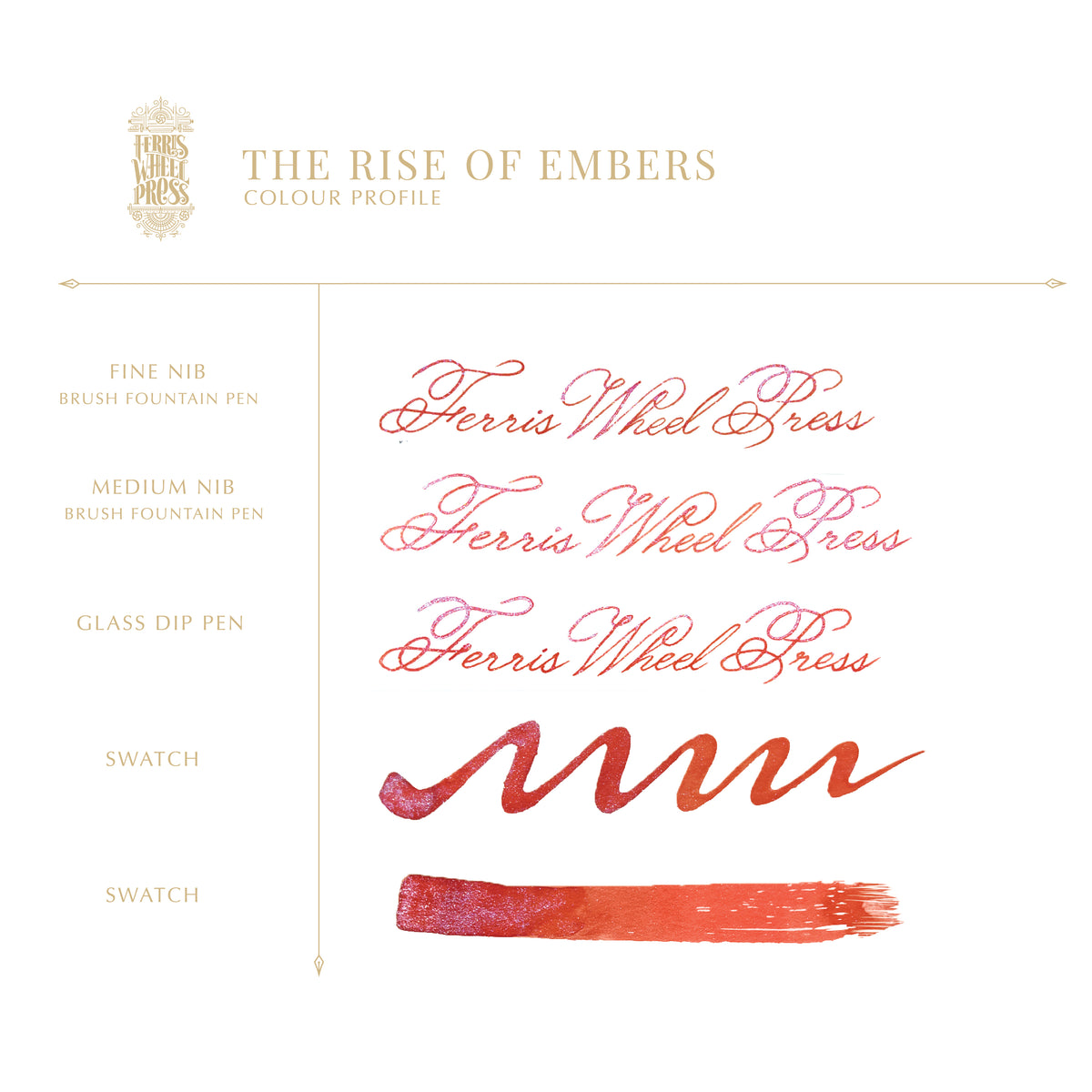 【10月2日より順次出荷】FERRIS WHEEL PRESS(フェリスホイールプレス) インク 20ml FERRITALES ライズ オブ エンバーズ【ラメ入り】