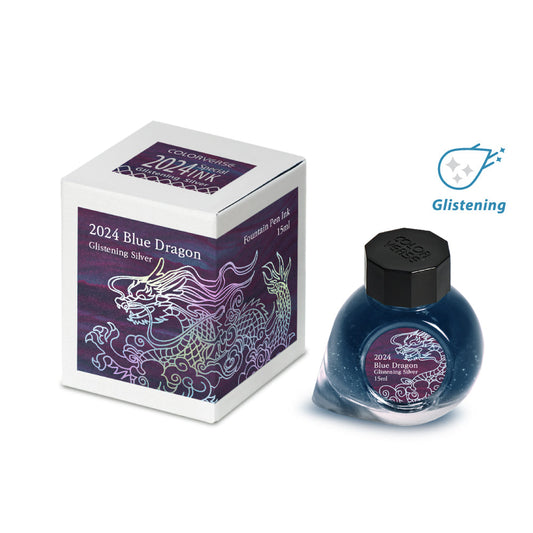 COLOR VERSE(カラーバース) インク15ml 2024 Blue Dragon glistening Silver【ラメ入り】