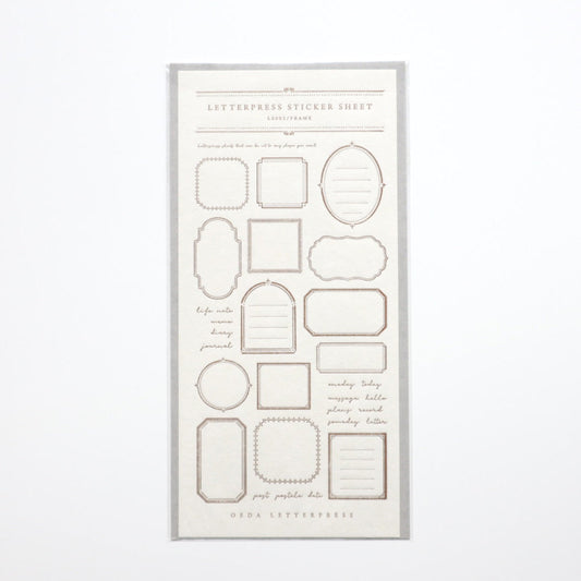 大枝活版室 LETTERPRESS sticker sheet FRAME / Bronze