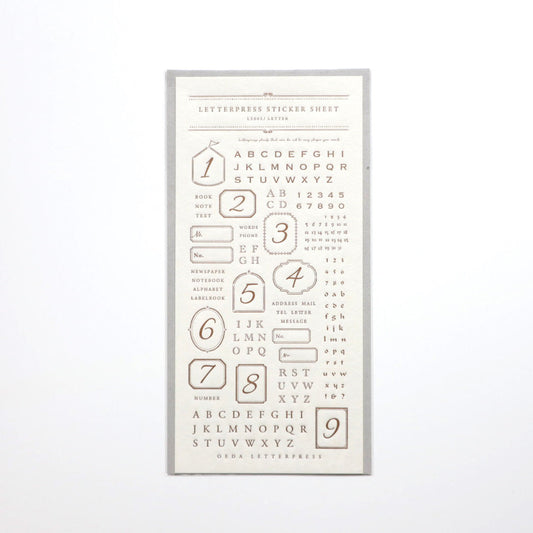大枝活版室 LETTERPRESS sticker sheet LETTER / Bronze