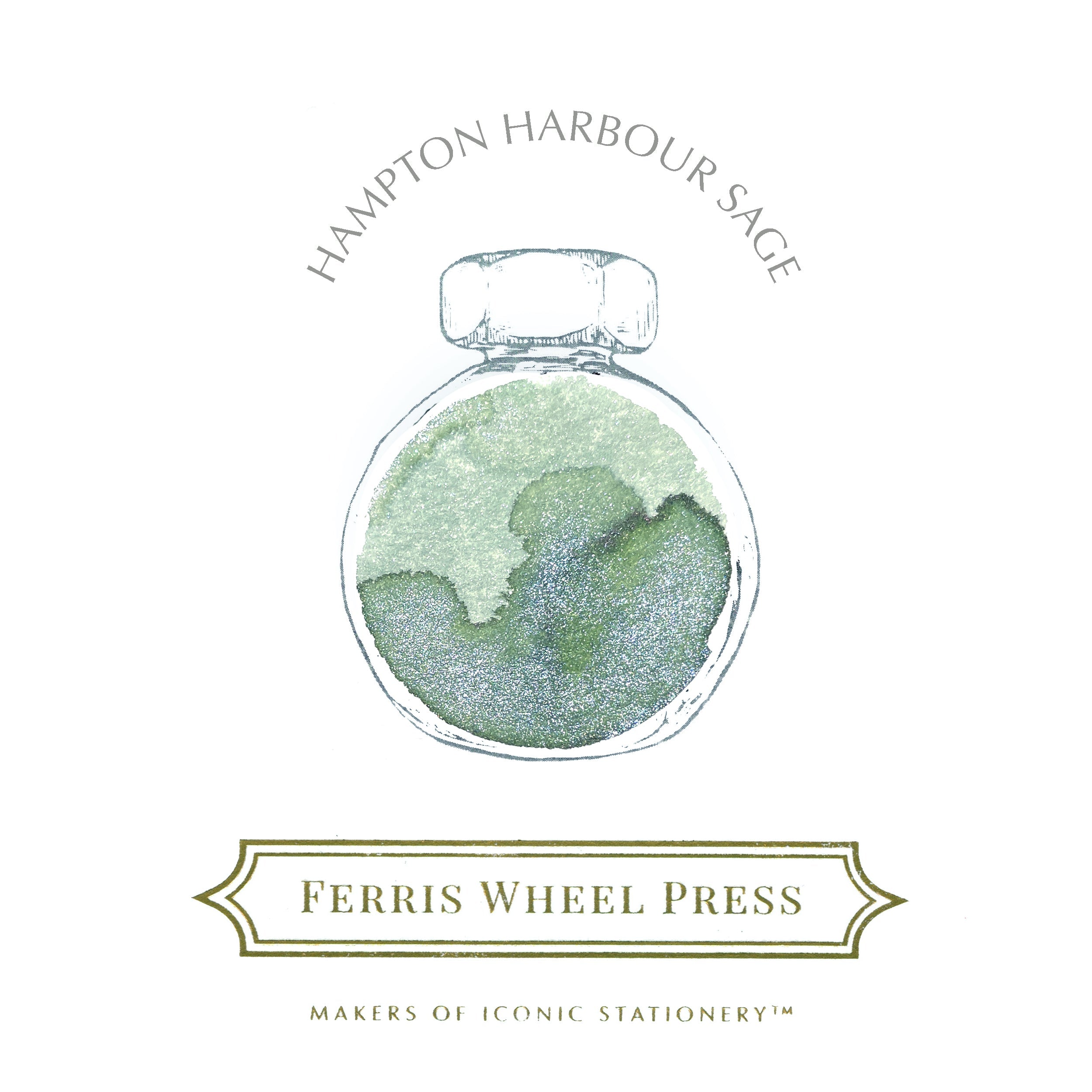 FERRIS WHEEL PRESS(フェリスホイールプレス) インク 38ml WOVEN WARMTH ハンプトンハーバーセージ【ラメ入り】