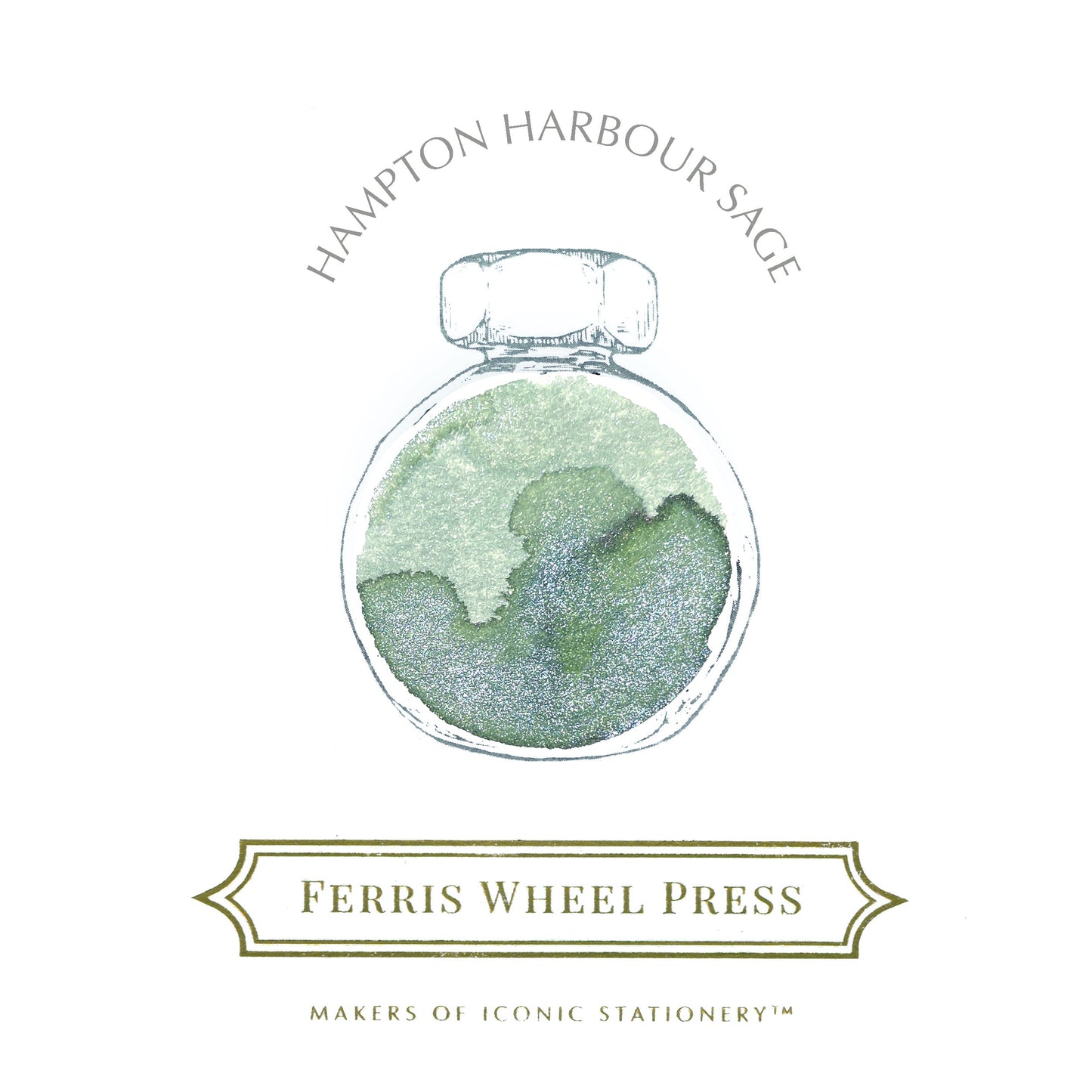 FERRIS WHEEL PRESS(フェリスホイールプレス) インク 38ml WOVEN WARMTH ハンプトンハーバーセージ【ラメ入り】